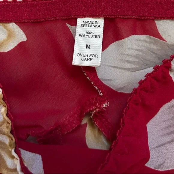 Victoria's Secret red floral print Chemise slip dress/nightgown - Picture 8 of 10